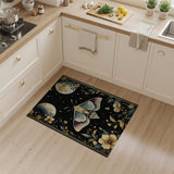 Moonlit Luna Moth Celestial Floral Rug