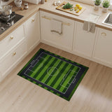 Geometric Modern Soccer Field Green Area Rug