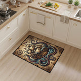 Vintage Kraken Pirate Ship Area Rug