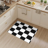 Black White Checkered Washable Area Rug