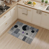 Modern Geometric Grey Area Rug with Circles