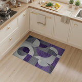 Geometric Modern Purple Grey Geometric Abstract Area Rug