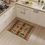 Southwestern Cactus Geometric Area Rug in Orange Teal
