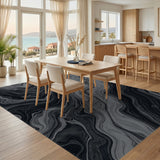 Abstract Area Black and White Black White Abstract Swirl Area Rug