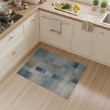 Modern Abstract Color Block Washable Area Rug - Blue Grey