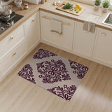Floral Vintage Purple Elegant Purple Damask Floral Area Rug
