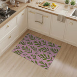 Vibrant Pink Leaf Pattern Area Rug