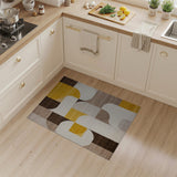 Abstract Geometric Area Rug in Yellow Brown Neutral