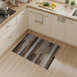 Brown and Tan Rustic Barnwood Plank Area Rug