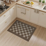 Brown Tan Diamond Grid Woven Rug