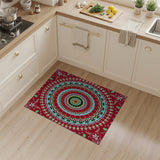 Multi-color and Patterns Vibrant Red Mandala Multi-Color Area Rug