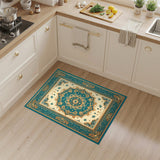 Blue and Teal Gold Medallion Persian Area Rug