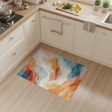 Fluid Abstract Waves Washable Area Rug
