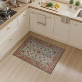 Pink Gold Floral Persian Area Rug