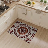 Cream Red Floral Medallion Area Rug