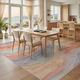 Multi-color and Patterns Pastel Wave Abstract Area Rug