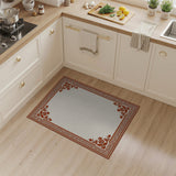 Ornate Red Floral Border Traditional Persian Area Rug