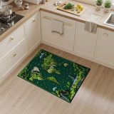 Pixel Forest World Map Area Rug
