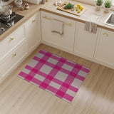 Vibrant Pink White Gingham Check Area Rug