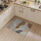 Abstract Beige Neutral Wavy Area Rug