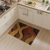 Wavy Orange Abstract Area Rug