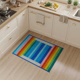 Vibrant Rainbow Stripe Geometric Area Rug