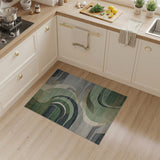 Emerald Green Abstract Geometric Area Rug