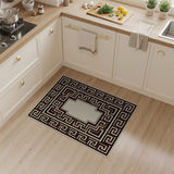 Maroon Greek Key Border Area Rug