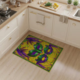 Mardi Gras Masks and Feathers Area Rug