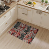 Pink Flamingo Zebra Wavy Area Rug