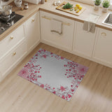 Romantic Pink Floral Frame Area Rug