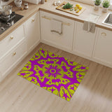 Vibrant Yellow Pink Mandala Area Rug