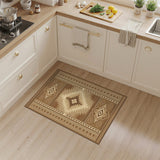 Geometric Brown and Tan Southwestern Geometric Brown Tan Area Rug