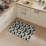 Spooky Black Bats Silhouette Area Rug