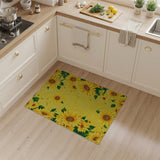 Floral Vintage Sunflower Meadow Yellow Area Rug