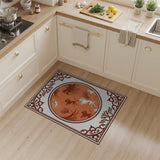 Orange Mythical Beast Silhouettes Area Rug