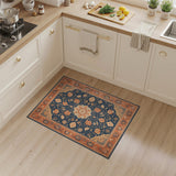 Medallion Navy Blue Traditional Persian Medallion Rug