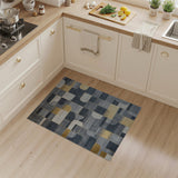 Geometric Grey Gold Abstract Area Rug