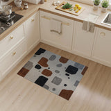 Abstract Pebble Brown Grey Area Rug