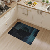 Geometric Blue Teal Abstract Area Rug