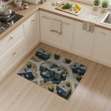 Aerial Rustic Cabins Village Area Rug