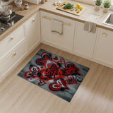 Graffiti Valentine's Hearts Red Area Rug