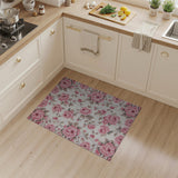 Pink Pink Rose Floral Vintage Area Rug