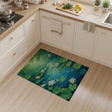 Serene Lotus Pond Forest Area Rug