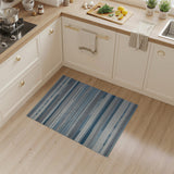 Geometric Modern Blue and Teal Blue Teal Striped Woven Area Rug