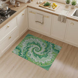 Green Hypnotic Green Spiral Area Rug