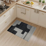 Geometric Modern Abstract Geometric Black White Area Rug
