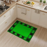 Green Green Shamrock Border Area Rug
