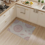 Red Outline Dahlia Floral Area Rug