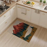 Red Peaks Pine Forest River Rug